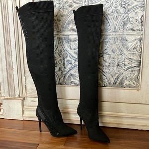 Bebe over the knee black boots new without tags